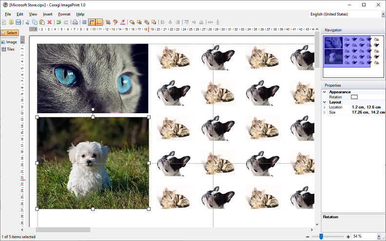 image, photo, PDF, convert, image editor, tiles, hue, saturation, transparency, contrast